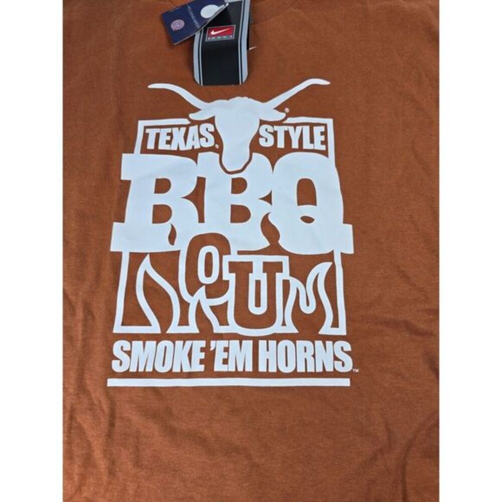 NWT Nike Texas Style BBQ Smoke Em Horns BOU Short Sleeve T Shirt Size L Large